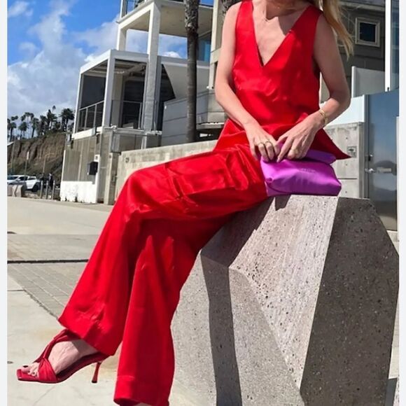 NWT Stine Goya Fatuna Red Cargo Trousers Woman size Medium - Picture 2 of 12